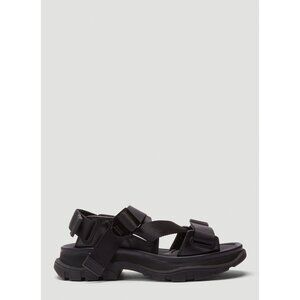 ALEXANDER MCQUEEN Web Trek Sandals in Black, Size 38